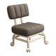 thumbnail image 2 of Taburete de polea con asiento bajo y ruedas giratorias universales, taburete de pedicura, con ruedas Gris oscuro, 2 of 9