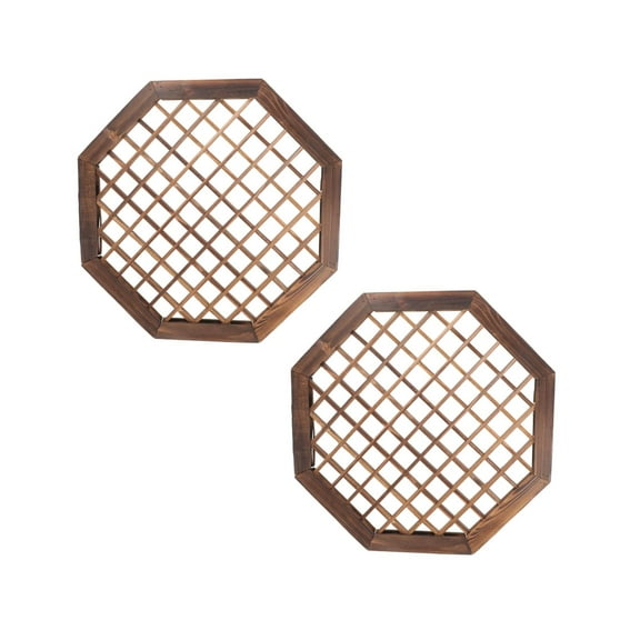 Set of 2 Window Decorative Shutters Wall Rustic Frame Farmhouse Decoration