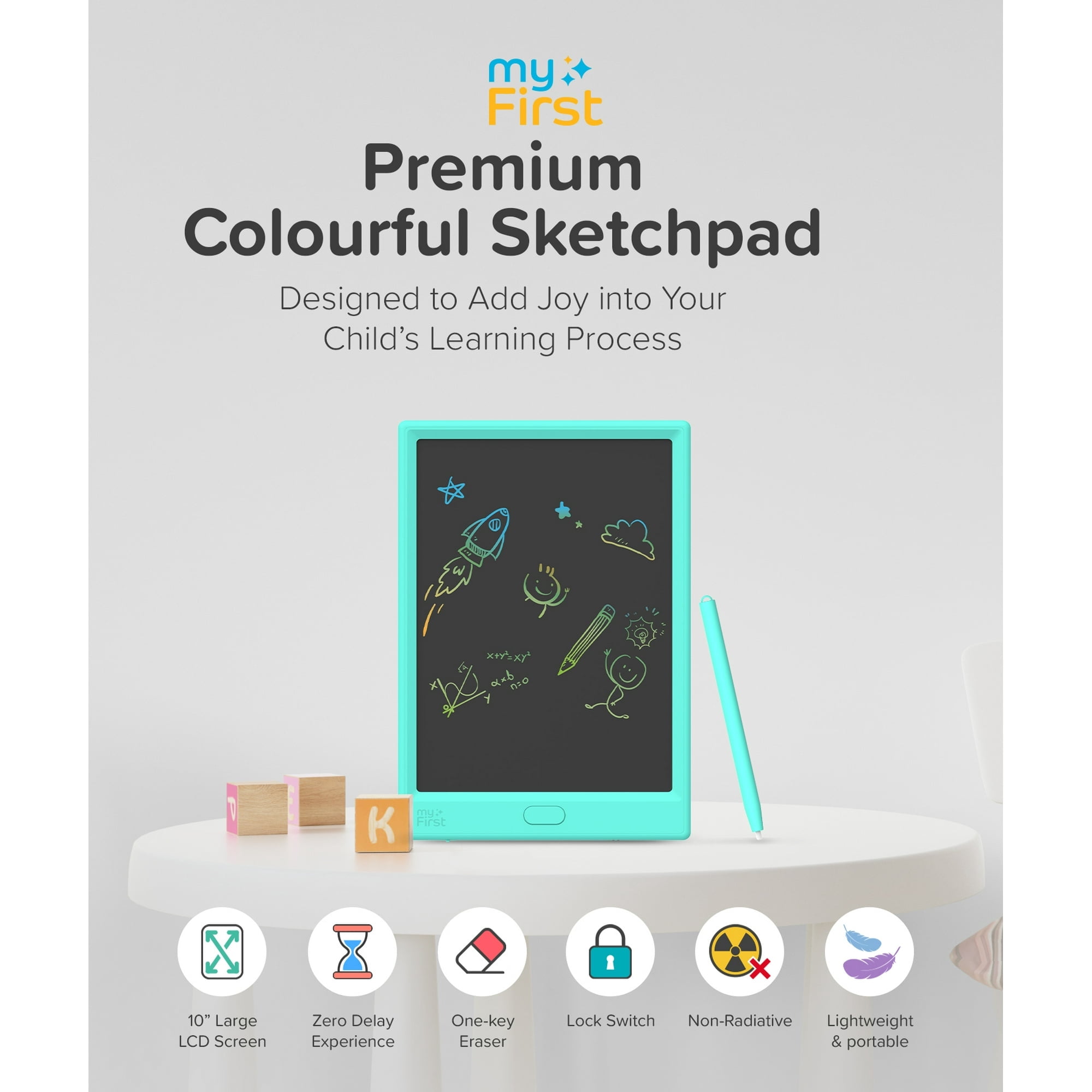 myFirst Sketch Pro Neo - LCD Writing Tablet, Doodle Board, Drawing Pad for Kids (Pink)