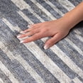 thumbnail image 3 of Addison Rugs Dream Shag Premium Machine Washable Transitional Stripes, Bars, Horizontal Lines Gray Runner Rug, 2'3" x 7'6", 3 of 8
