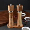 thumbnail image 2 of 6-inch wooden pepper grinder with wooden stand manual salt grill tool, 2 of 4