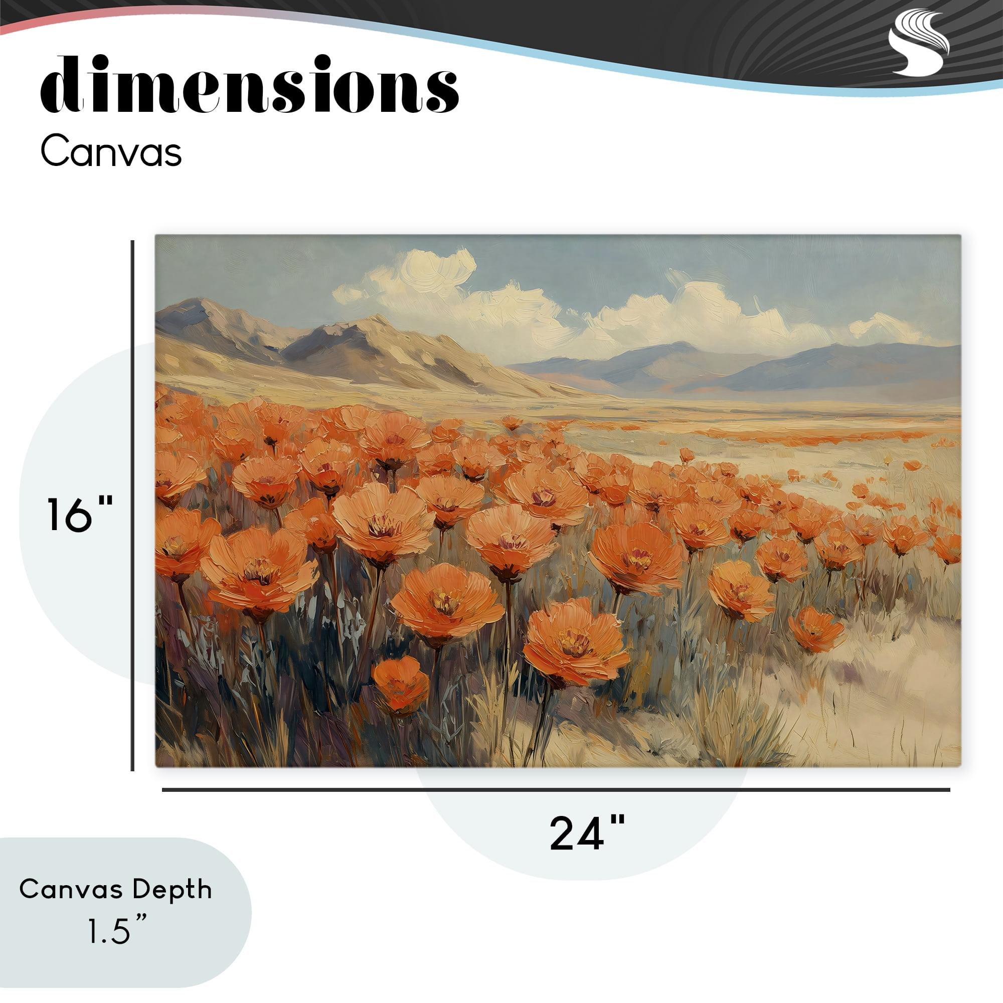 Stupell Industries Desert Poppies in Valley Canvas Wall Art, design by Gina Kelly