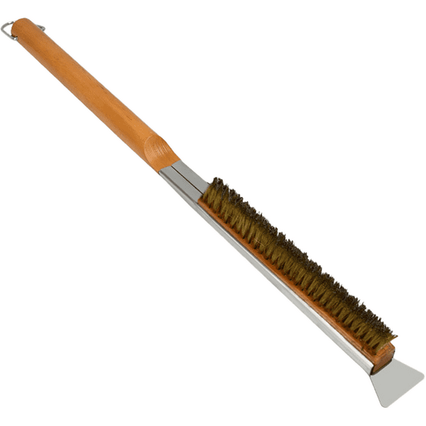 Pizza Oven Brush,Copper Wire Pizza Stone Cleaning Brush with Scraper