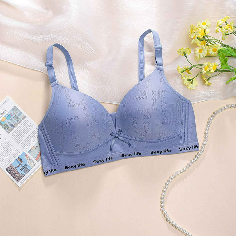 Bigersell Full-Coverage Wirefree Bra Bra and Panty Set Padded