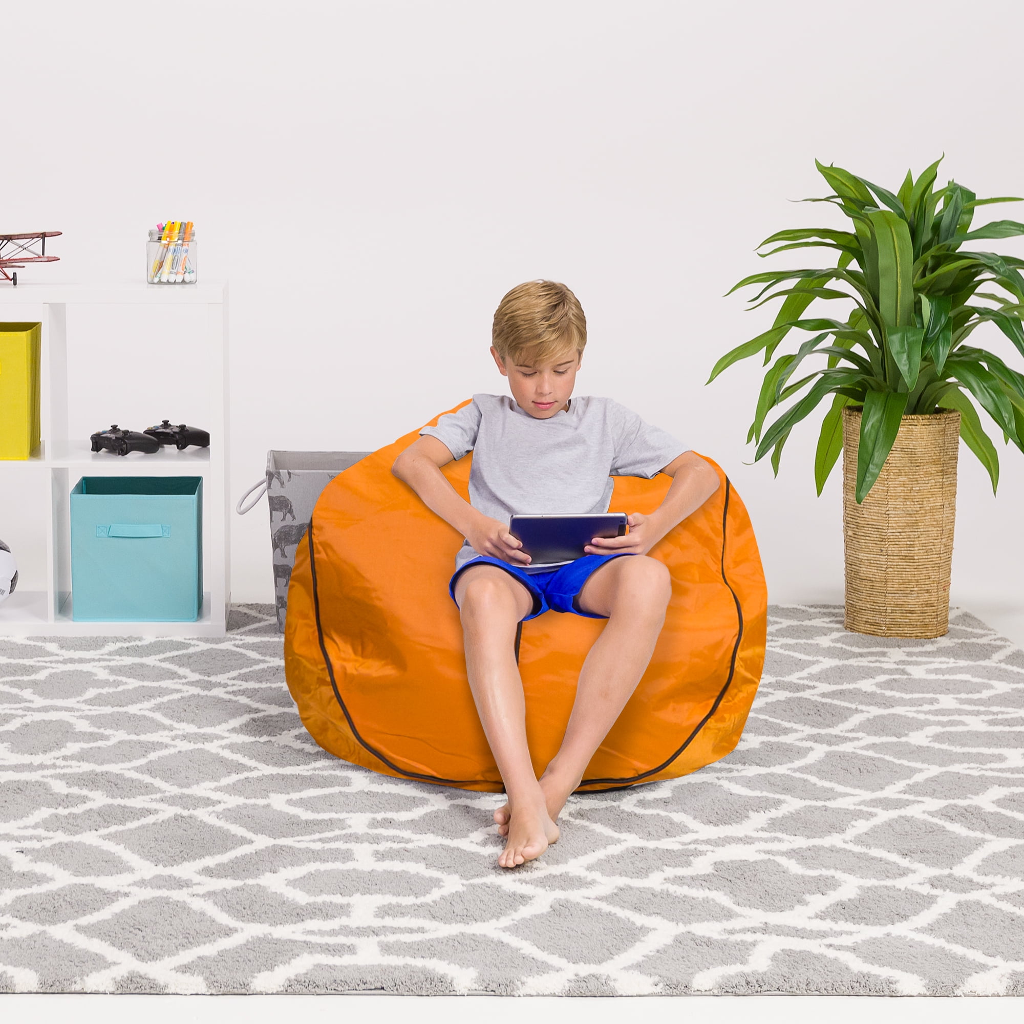 Posh Creations Bean Bag Chair, Adults, Kids, 4 ft, Basketball