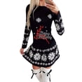 thumbnail image 1 of TheFound Women's Dress, Christmas Style Pattern Round Neck Long Sleeve Dress, 1 of 2