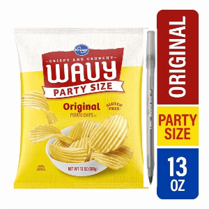 kro-Kroger® Original Wavy Potato Chips Party Size with pan