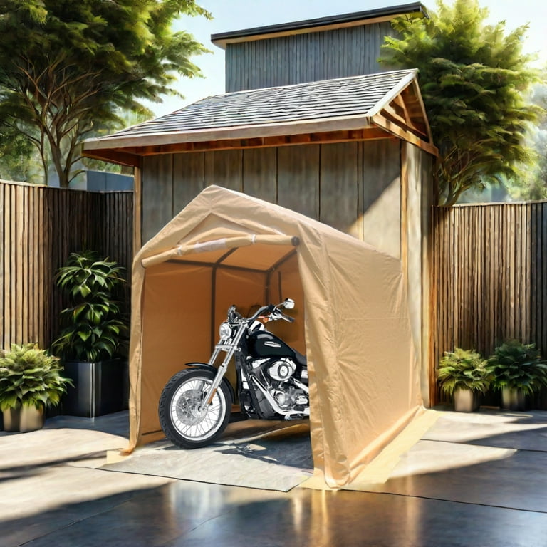 Outdoor Storage Shed, 7x12ft Portable Shed with 2 Roll Up Zipper