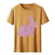thumbnail image 3 of Tops de Cuello Alto para las Mujeres Amante Impreso Camiseta Cuello Redondo Manga Corta, Poliéster Spandex, 3 of 7