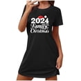 thumbnail image 5 of TMOYZQ Womens Christmas Nightgowns Short Sleeve Crew Neck Cute Print T Shirt Dresses Casual Loose Fit Lounge Christmas Party T Shirt Dress Nightgowns, 5 of 5