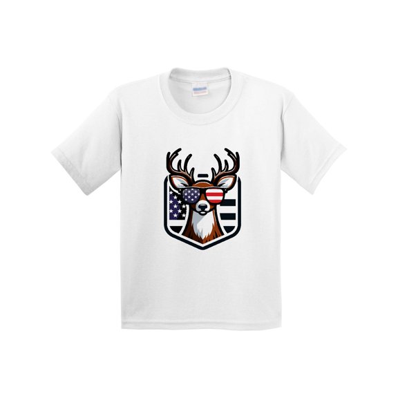Inktastic Deer Bowhunting Us Flag Patriotic Youth T-Shirt
