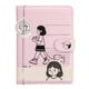 thumbnail image 1 of Cuaderno con hebilla magnética, diario de recortes de dibujos animados con cubierta de cuero PU para mujeres y niñas, tamaño A5, color rosa, 1 of 5