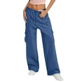 thumbnail image 2 of Women's Casual Pants High Waisted Wide Leg Sweatpants With Pockets Comfortable Soft Athletic Joggers For Everyday Wear, 2 of 6