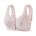 thumbnail image 1 of Virmaxy Womens Wireless Bra Lace Plus Size Gathering Underwear Everyday Bra Color Comfortable Hollow Out Perspective Bra Underwear No Rims Pink-4 42/95, 1 of 2