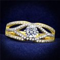 thumbnail image 1 of Alamode TS200-8 Women Gold & Rhodium 925 Sterling Silver Ring with AAA Grade CZ in Clear - Size 8, 1 of 1