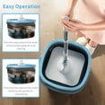 thumbnail image 4 of Moclever Spin Mop and Bucket with Wringer Set, Flat Floor Mop and Bucket Set with Clean and Dirty Water Separate System 2 Replaceable Reusable Washable Microfiber Mop Pads, 4 of 14