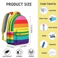 thumbnail image 3 of Watercolor Students Backpack Abstract Geometric Boho Rainbow Gradient Design Starry Night Ocean Beach Scenery School Bag, 3 of 4