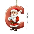 thumbnail image 4 of yulier 26 Initial Letter Santa Claus Christmas Ornaments, Red Personalized Christmas Initial Ornaments Cute Santa Claus Pendant Christmas Tree Hanging Decorations Xmas Gifts for Kids, 4 of 6