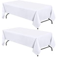 thumbnail image 1 of Mantel blanco WEALUXE de 60 x 126 pulgadas para mesa rectangular de 8 pies, paquete de 2, 1 of 7