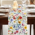 thumbnail image 3 of Leaf Flower 90 Inch Table Runner, Plant Floral Garden Leaf Spring Summer Farmhouse Dresser Scarf Cotton & Linen Tablerunner for Dining/Kitchen Island/Holiday Party Décor 13" x 90", 3 of 9