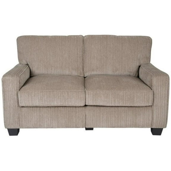 Pemberly Row Modern Fabric Loveseat in Flagstone Beige