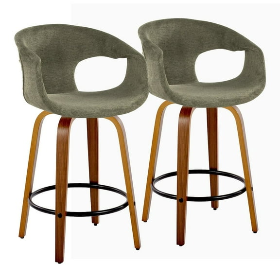 LumiSource Curva 26" Fixed-Height Counter Stool - Set of 2