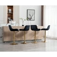 thumbnail image 4 of Guyou Modern Swivel Bar Stools Set of 2, Adjustable Velvet Counter Height Kitchen Bar Chairs with Footrest and back for Pub Kitchen Island Dining Room, Black, 4 of 14