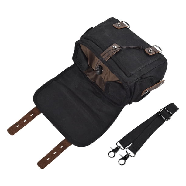 Bolsa genérica para sillín de motocicleta, bolsa para herramientas de motocicleta, bolsa para herramientas lateral desmontable Negro