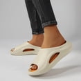thumbnail image 2 of KIJBLAE Couples Matching Thick Sole Non Slip Slide Slippers, Soft Indoor Outdoor Beach Pool Shower Casual Sandals Khaki 40-41, 2 of 9