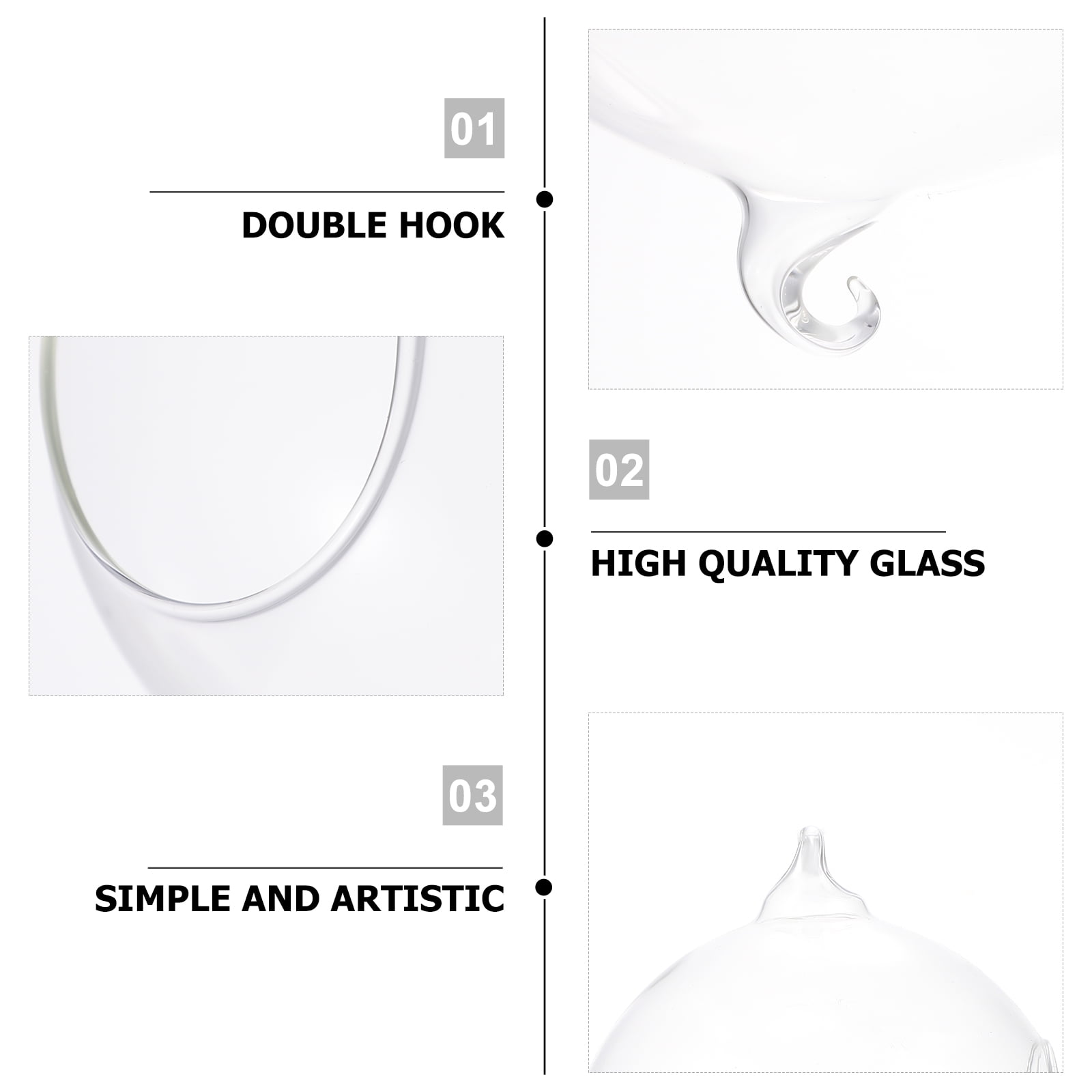 HEMOTON  2 Pcs Hanging Planter Glass Vase Sturdy Vases Flower Pot