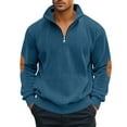 thumbnail image 6 of RongHuan Mens Corduroy Sweatshirt Casual Stand Up Collar 1/4 Zipper Pullover Lightweight Long Sleeve Pullover Sweater Fall Winter Tops for Men, 6 of 8