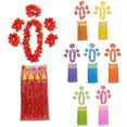thumbnail image 3 of Kripyery 1 Set Hula Skirt High Elastic Eye-catching Plastic Fiber Hawaiian Hula Grass Skirt Set for Summer, 3 of 8