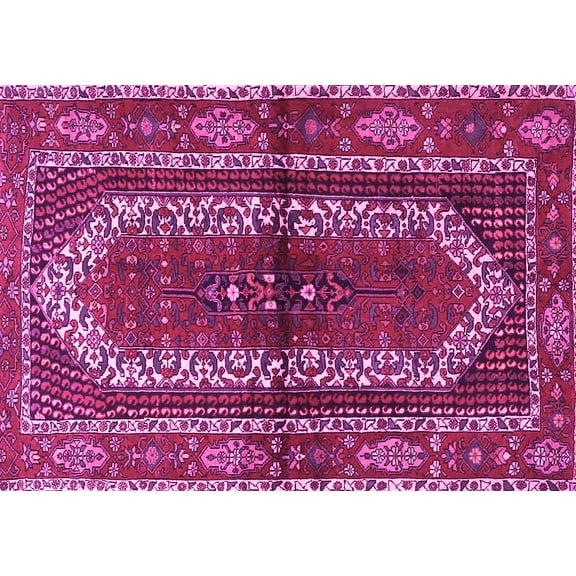 Ahgly Company Indoor Rectangle Persian Pink Traditional Area Rugs, 5' x 7'