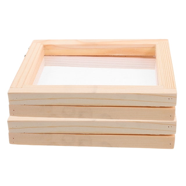 ELAYARD 2Pack Papermaking Mold Frame Rectangular Beige Wood For Home Decoration Experienced Crafters