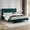 Green Velvet, variant on AUFANK Twin Bed Frame Upholstered Platform with Wooden Slats, Noise-Free, Beige
