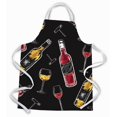thumbnail image 1 of Carolines Treasures BB5197APRON Vin Rouge et Blanc sur Tablier Noir, 1 of 4