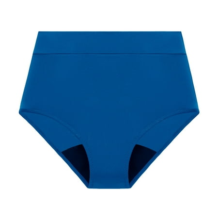 HYSYSB Thong Bathing Suit for Women bikini Bottoms for Women side Tie Bikini Bottom ruched Swim Bottoms menstrual Underwear Basic Full Coverage Mid Waist Bathing Suit Bottom bikini Shorts Blue XL