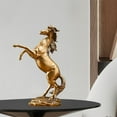 thumbnail image 3 of Modern Horse Statue Sculpture resin material art Crafts Fengshui Simulation Animal Ornament for Desktop Living Room Shelf Decoration , gold, 3 of 7