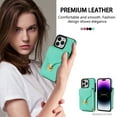 thumbnail image 7 of Dteck for iPhone 16 Pro Crossbody Wallet Case, Card Holder Zipper Phone Case with Shoulder Strap, Durable Leather Purse for Women Compatible with iPhone 16 Pro 6.3 Inch 2024,Mint, 7 of 7