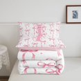thumbnail image 5 of Manfei Initial Letter Alphabet I Queen Comforter Set,Cute Bow Comforter Sets Queen,Pink Reversible,3-Piece,1 Comforter and 2 Pillowcases, 5 of 7