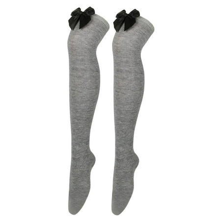 

Wozhidaoke Socks For Women Womens Long Socks Bowknot Pure Color Socks Thigh High Socks Over The Knee Socks Festival Christmas Thigh High Stockings