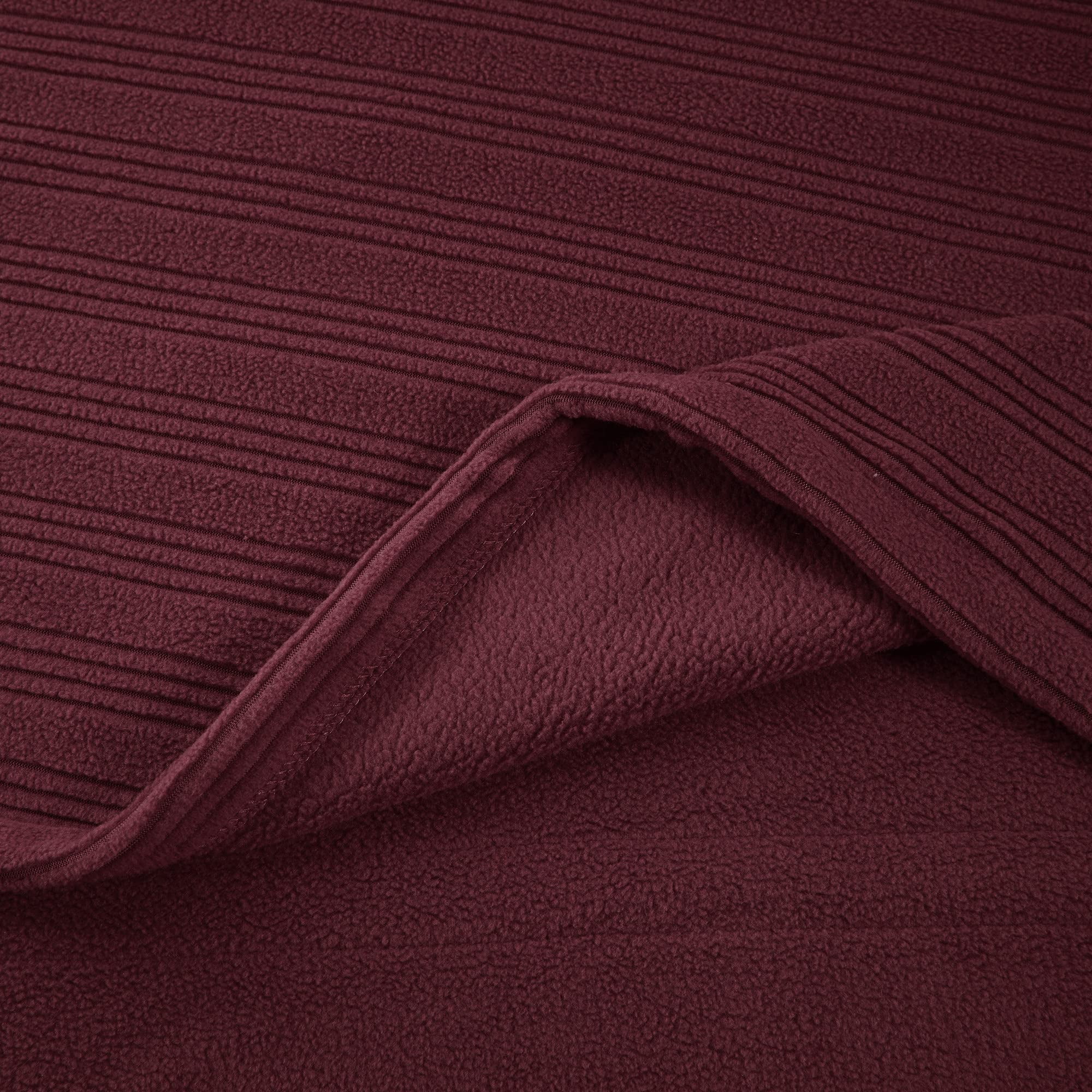 Serta Full Fleece Ultra Soft Electric Throw Heated Blanket for Cold Winter Season Berry Red