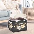 thumbnail image 5 of Large Fliplid Foldable Storage Bin Boxes Cubes Baskets with 2 Handles for Clothes Books 16.5x12.6x11.8 Inch Moon Phases with Flowers and Stars, 5 of 7