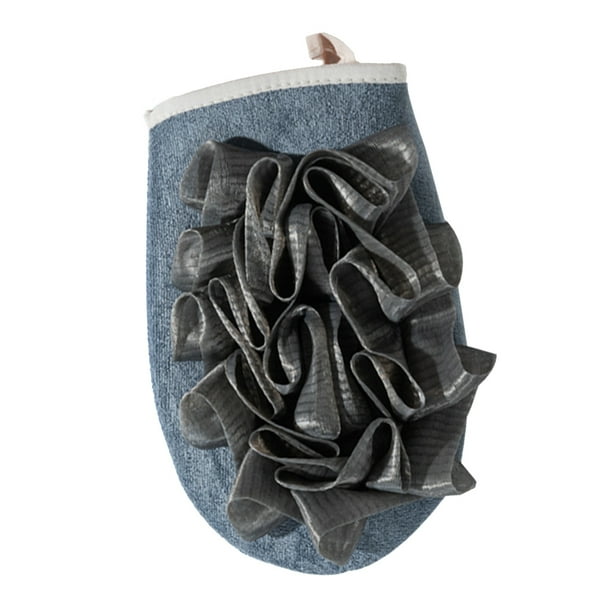 Bearachild Toalla de doble cara de doble , guantes de baño reutilizables, cuerpo exfoliante de ducha, herramienta de limpieza para frotar el Juegos de accesorios de baño Gris