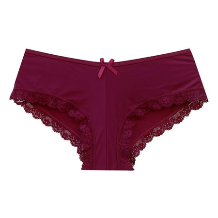 

Cathalem Women s Underwear Cotton Lace Underwear Women Soft Panties Women s Maternity Underwear for Women plus Size 14 Underpants Red Small