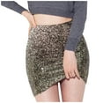 thumbnail image 3 of Vedolay Mini Skirts Women's High Waist Flared Skirt Pleated Midi Skirt with Pocket,Gold M, 3 of 5