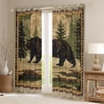 thumbnail image 2 of Homewish Jungle Animal Black Bear Blackout Curtains Set of 2 (52x84 Each) for Female Men Women,Vintage Cabin Cottage Window Curtains,Geometric Plaid Grid Curtains and Drapes, 2 of 6