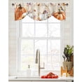 thumbnail image 6 of Tie Up Valance Curtain for Kitchen,Thanksgiving Pumpkin Sunflowers Rod Pocket Short Curtains Adjustable Tie-Up Shade Valances,Watercolor Leaf on Letter Window Treatment for Bathroom Living Room, 6 of 8