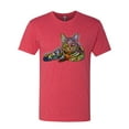 thumbnail image 3 of First We Still Your Heart Then Your Bed | Funny Neon Colorful Cat | Dean Russo Art Animal Lover Mens Premium Tri Blend T-Shirt, Vintage Red, Large, 3 of 6