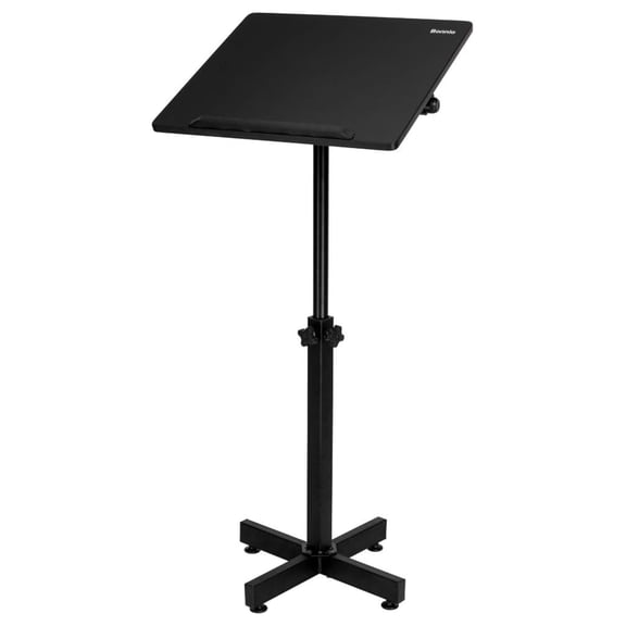 Beran7 Classic Lectern Podium Stand, Height Adjustable Mobile Podium, Multi-Purpose Tabletop for Speech, Lecture, Church, Reading or Laptop Desk with Edge Stopper, Black